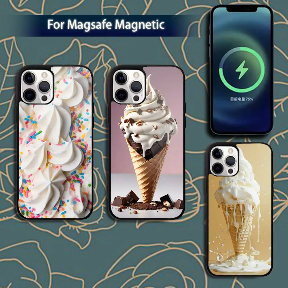 

Ice cream Phone Case For iPhone 17,16,15,14,13,12,11,Pro,Max,Plus,Mini,Magsafe,Magnetic Wireless Charging Case