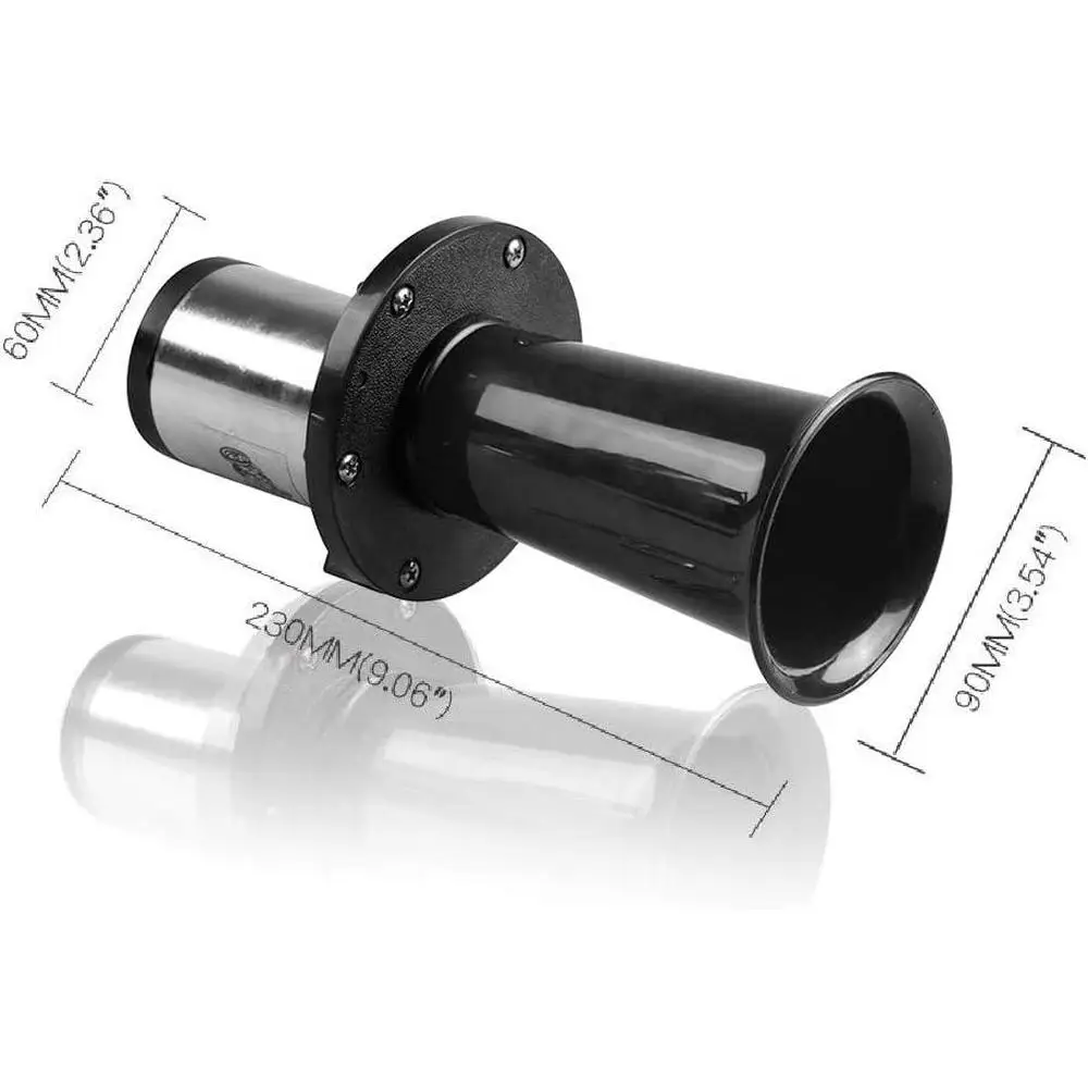 1Pcs Universal Cow Horn Black Retro Trumpet Vintage 12v 110db Horn Antique Vintage Car Horn Car Speaker Brake System Auto Parts