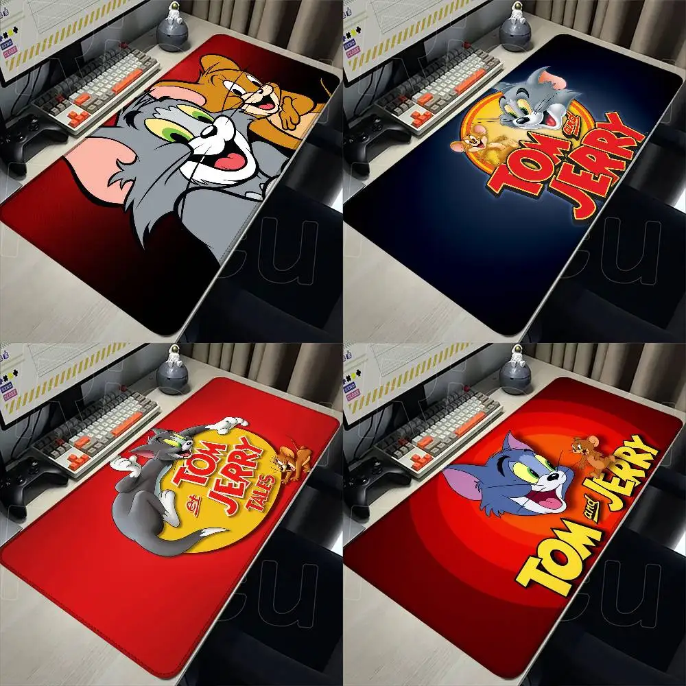 T-Tom And J-Jerry Mouse Pad Rubber Thicken Overlock Gaming Table Mat Office Computer Keyboard Pad PC Mousepad