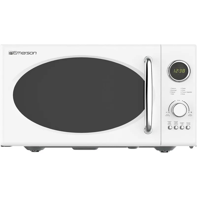 

Compact Countertop 800W Microwave Oven with 1,000W Grill Function, LED Display 5 Power Levels, 8 Auto Menus, 0.9 Cu. Ft, White