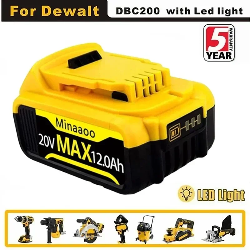 

20V Rechargeable Power Tool Battery 6.0Ah For DeWalt, DCB205 DCB201 DCB203 Battery Compatible Battery replace