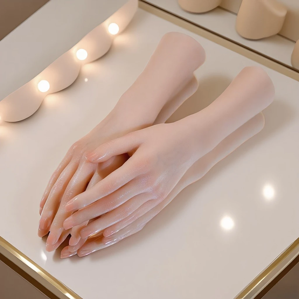 

New Silicone Female Prosthetic Hand Model Bendable Simulation Jewelry Live Display Manicure Practice Hand Model Handmade