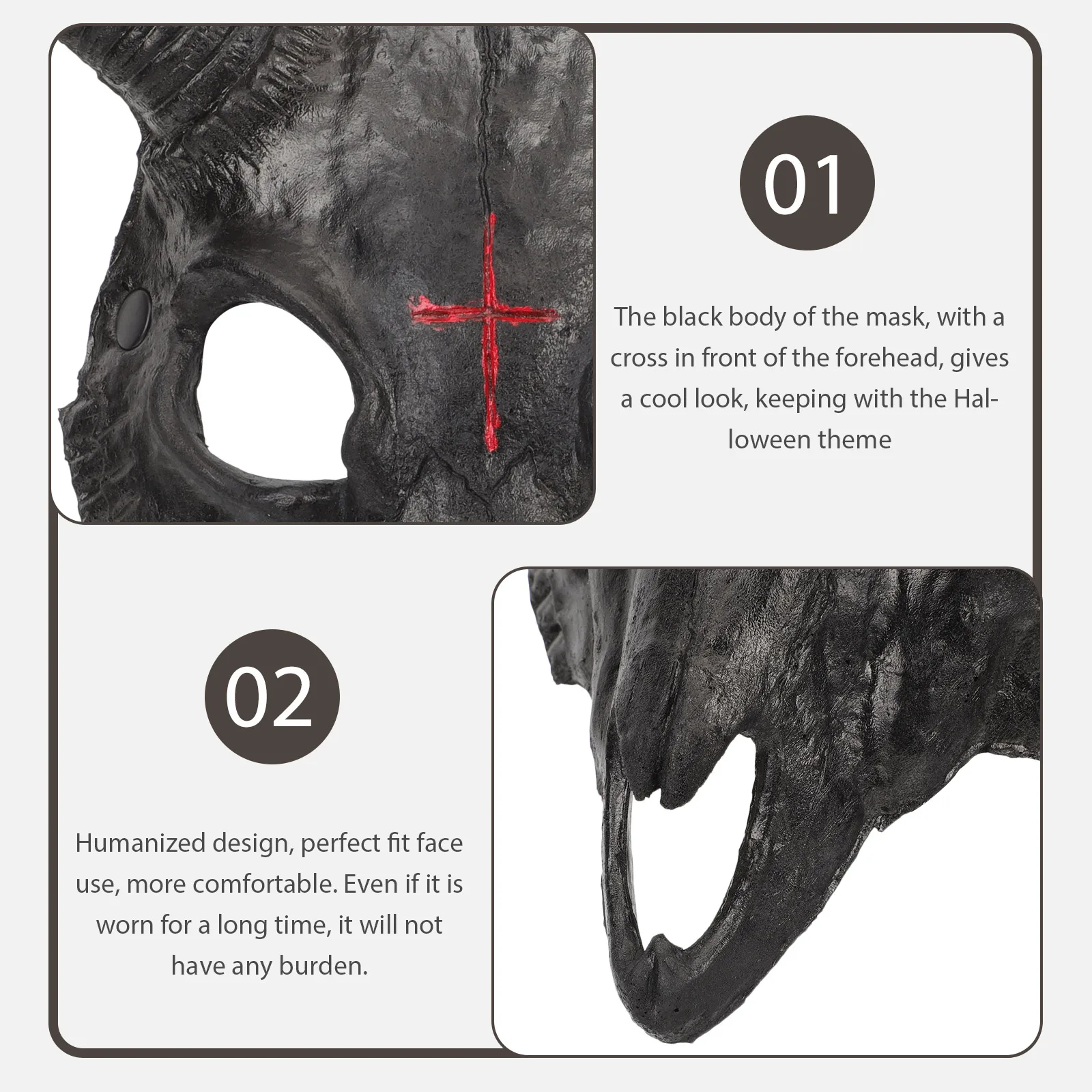 

Goat Halloween Goat For Adults Kids Festival Party Cosplay Costume Animal-Shaped Dressing Mask Pu Material Creature Face