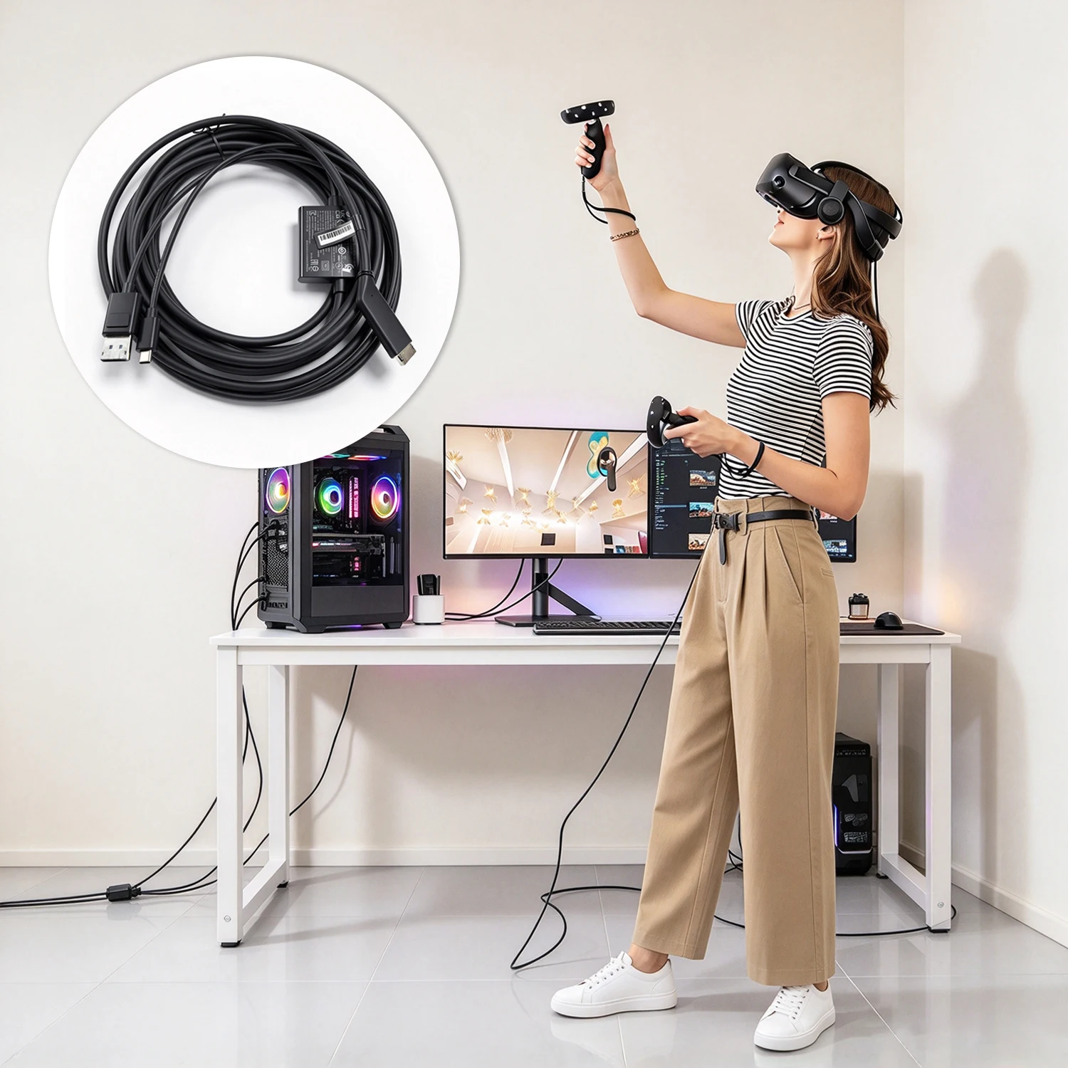 Nowy kabel połączeniowy do zestawu VR HP Reverb G2, 6-metrowy kabel do okularów wirtualnej rzeczywistości VR (tylko dla kart graficznych NVIDIA) — zdjęcie produktu 2