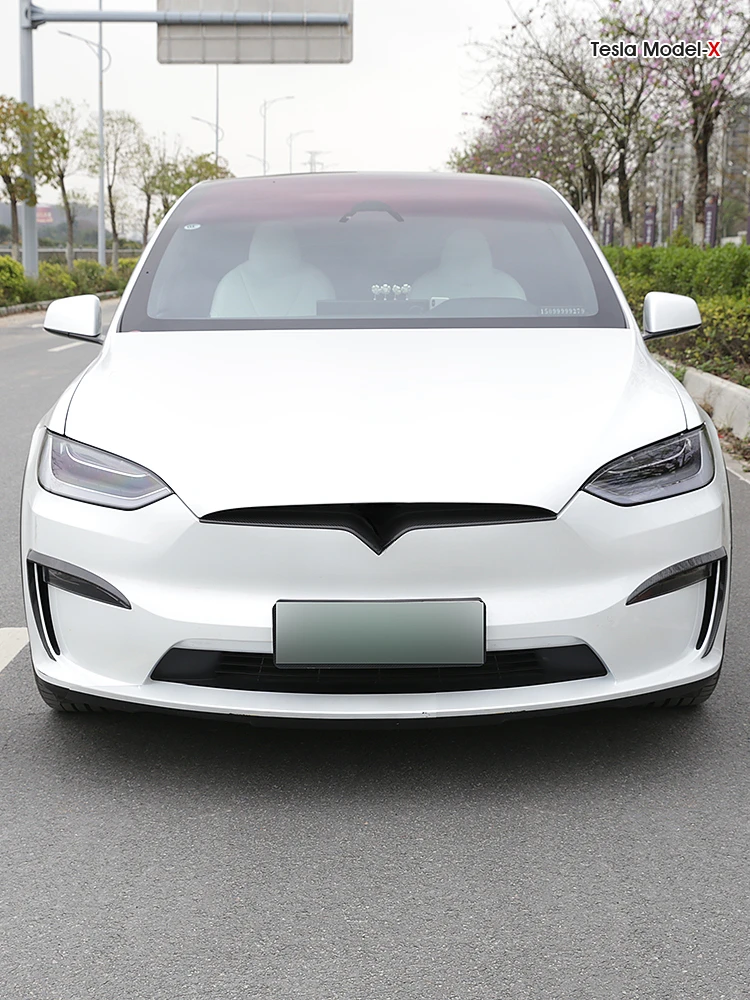 Per Tesla Model X 2023 2024 copertura per sopracciglia fendinebbia anteriore vera fibra di carbonio paraurti anteriore fendinebbia Trim Sticker