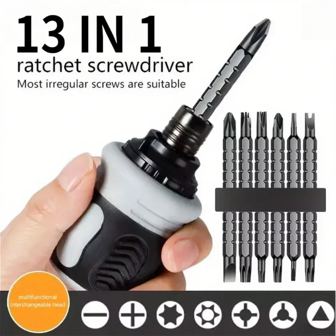 

Mini Car Tools Ratchet Precision Screwdriver Slotted Dual-purpose Head Magnetic Telescopic Labor-Saving Hand Auto Tools Set