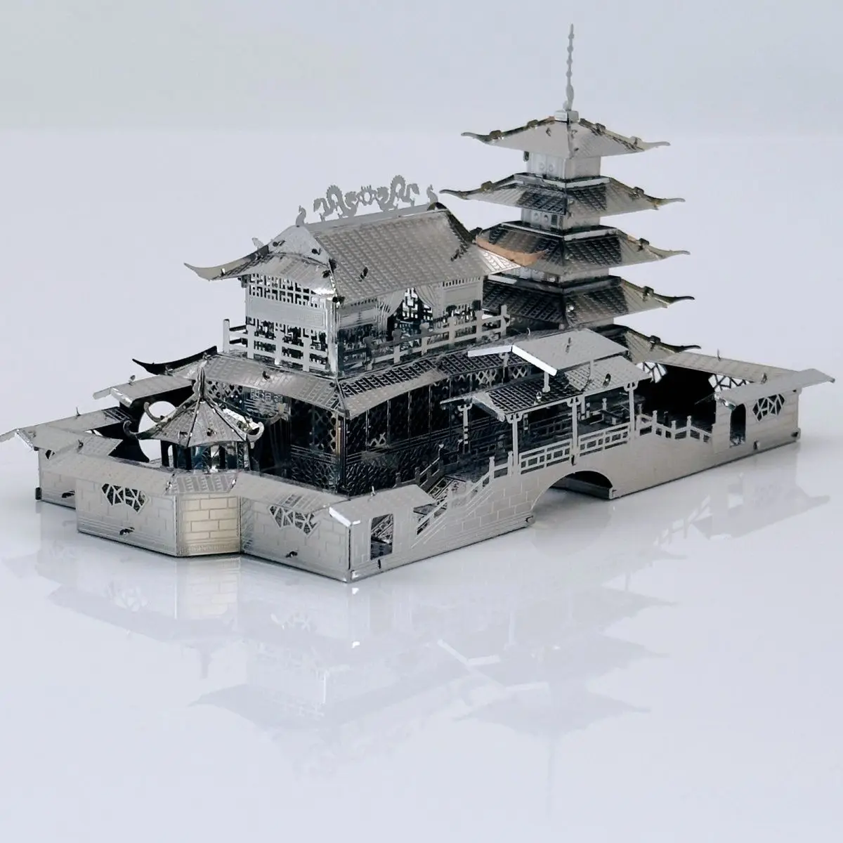 Longyuan Pavilion 3D Metal Jigsaw Puzzle DIY Handmade Model Toys Gift Pieces Puzzle Assembly Toy Minatures