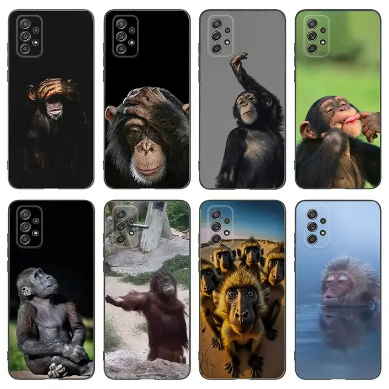 Orangutan Monkey Animal Phone Case For Samsung A91 80 70 53 42 32 30 20 A50 30S 50S 21S 20S A20E Black Case