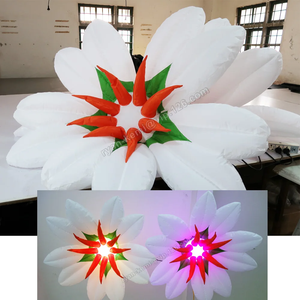 Rgb Led Lighting Hanging Inflatable Flower Balloon Bar Club Party Decoration Wedding Stage Ball Artificial Plant Handicrafts