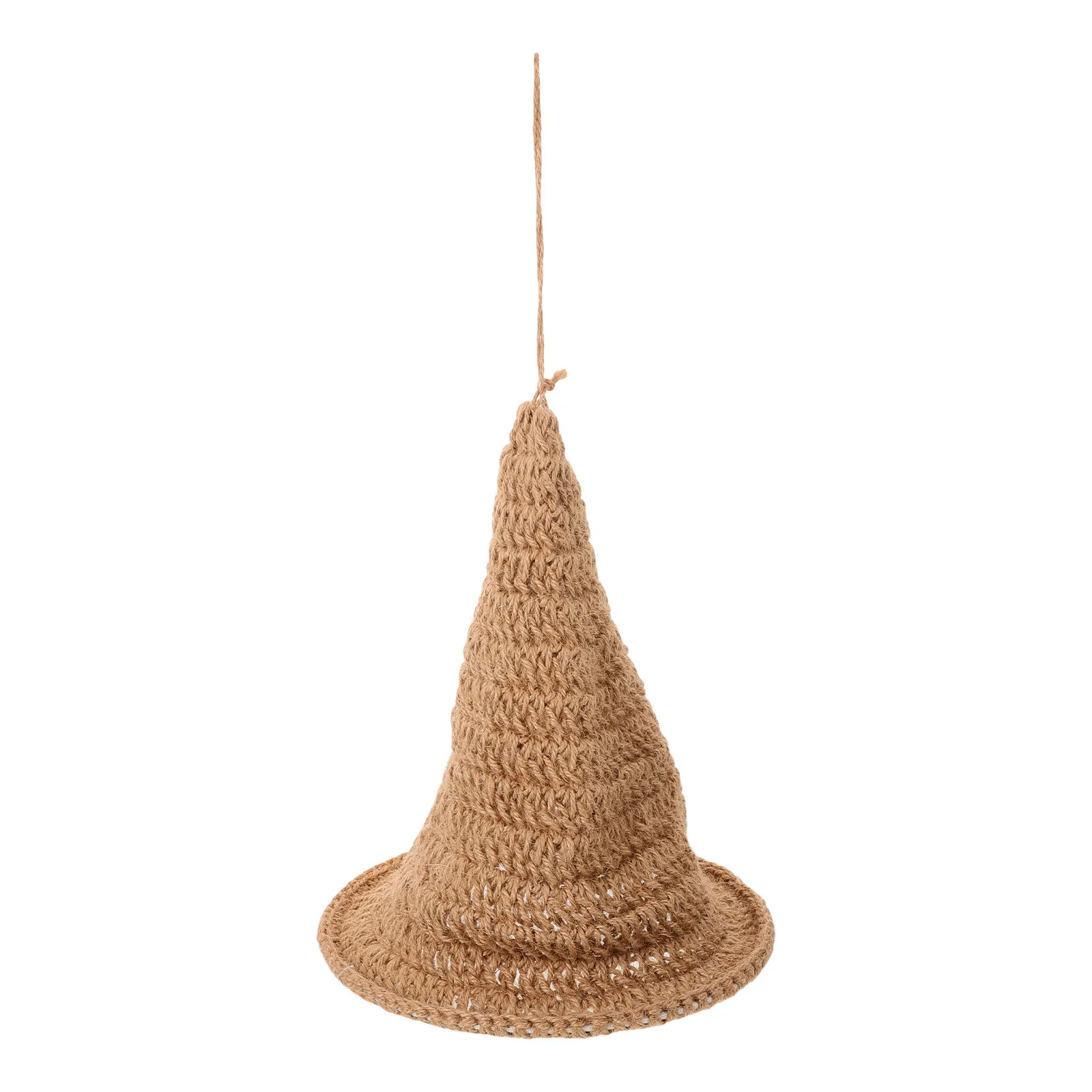 Handwoven Rope Lamp Shade Wizard Hat Shape Boho Pendant Light Cover Woven Natural Lampshade for Living Room Cafe Restaurant