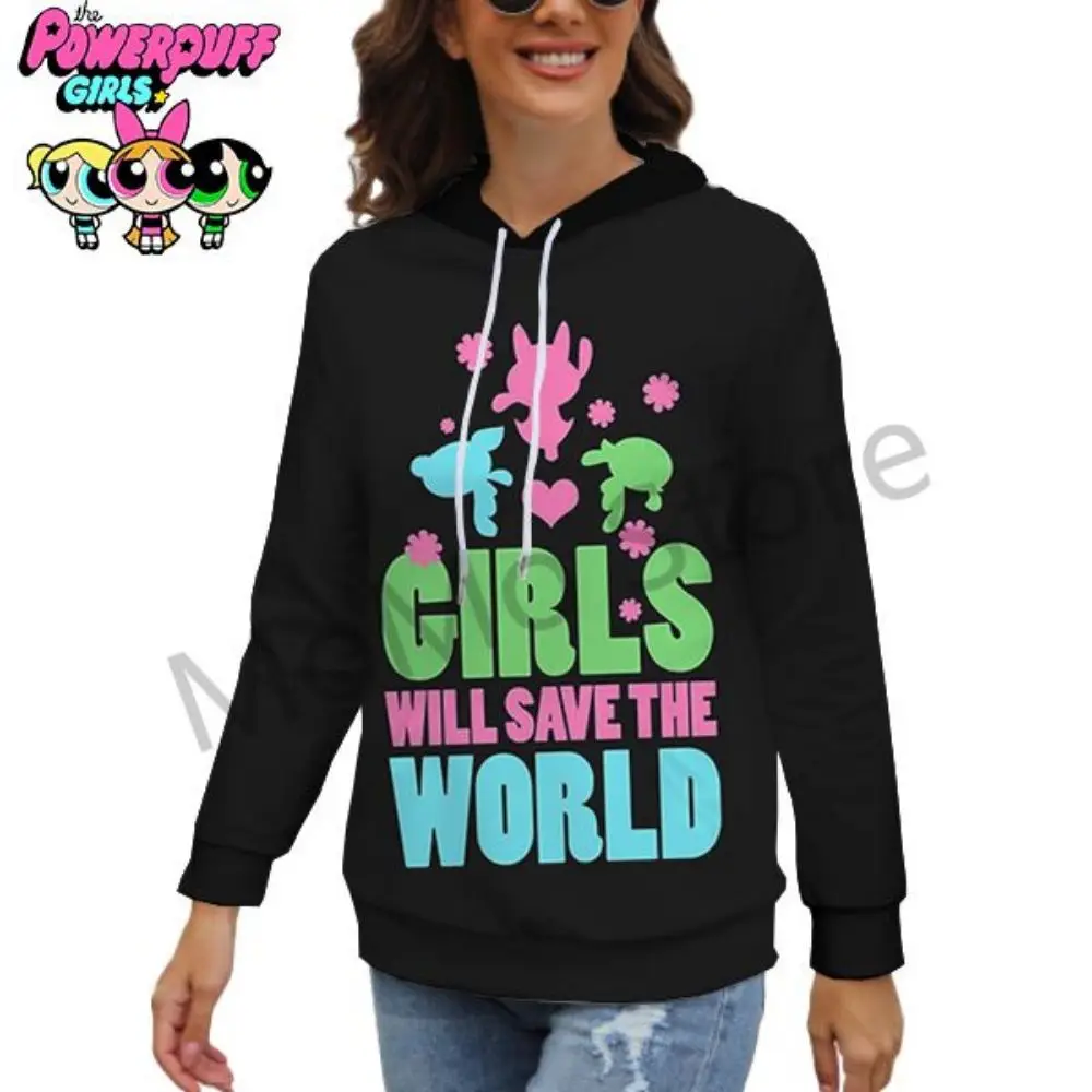 Men's Women's Hoodies The Powerpuff Girls New Kawaii Y2k 3D Print Pullovers Youthful Woman Clothes Long Sleeve S-3XL Streetwear