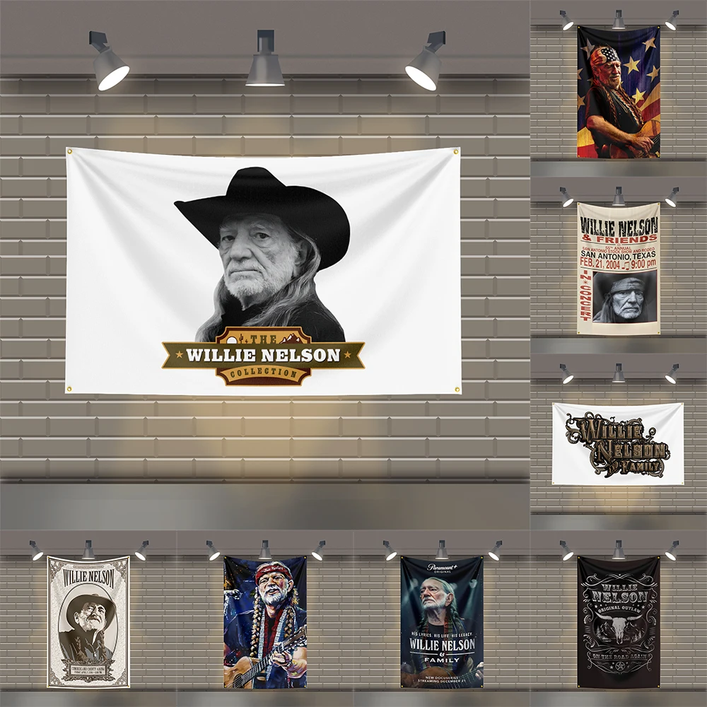 

3x5 Ft W-WillieS N-Nelsons Heavy Metal Band Flag Rock Music Wall Banner for Bedroom Studio Bar Concert Outdoor Decor