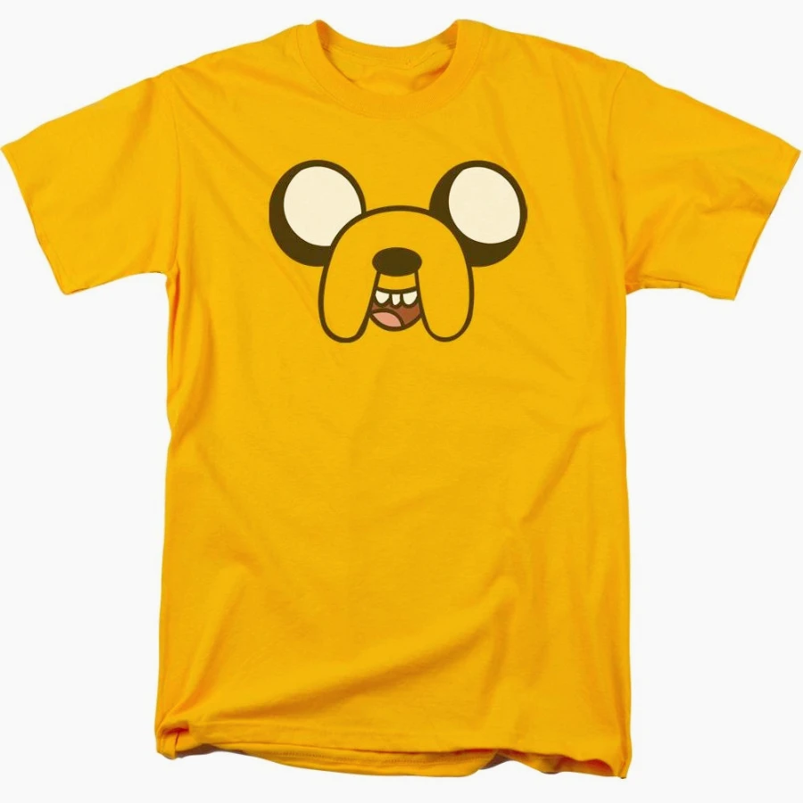Adventure Time Jake Face Gold Shirts Neue Damen Vintage Atmungsaktive T-Shirts Streetwear Oversized Loose – Detail 3