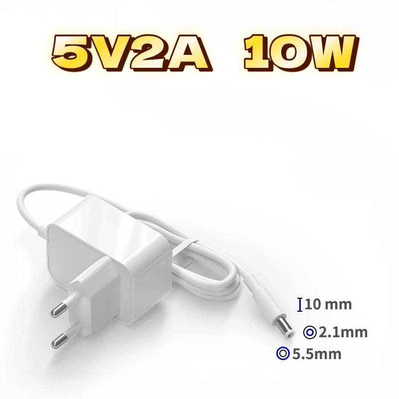European Standard 5V2A 10W Power Source Adapter DC 5.5MM*2.1MM Wall-Mounted European Power Adapter