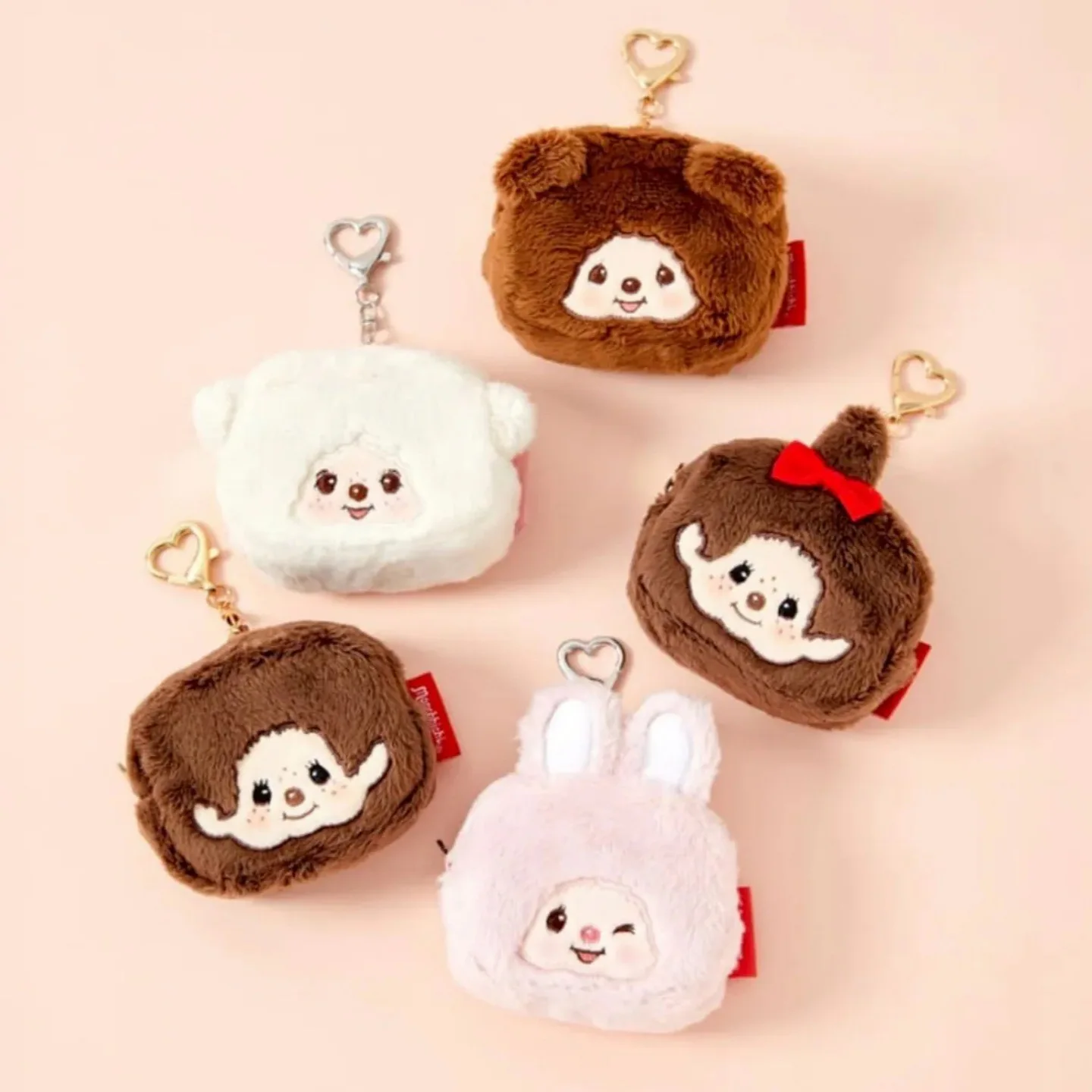Cartoon Monqiqi keychain Backpack pendant cute coin purse headphones lipstick storage bag