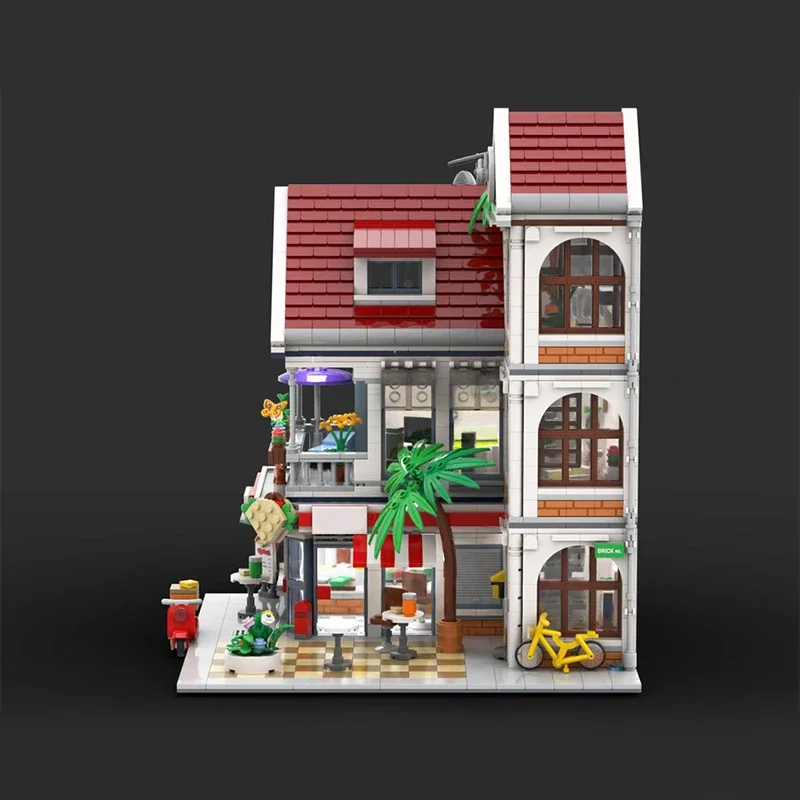 2903 pièces Moc maison de ville avec magasin de Kebab modularité blocs de construction assemblage Architecture briques maisons jouets enfants éducation cadeaux