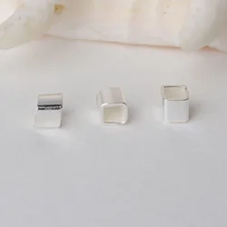 solid 925 sterling silver Square tube, spacer loose bead with 1.8mm hole jewelry diy components accessories