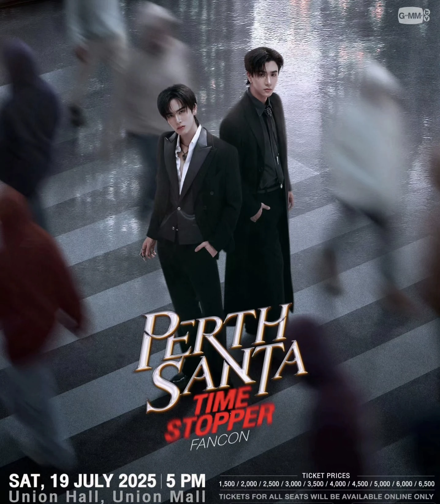 

Official Gmmtv Thai Star Perthsanta Thai TV Perfect 10 Liners Dangerous Romance Time Stopper Fancon Poster With Signiature