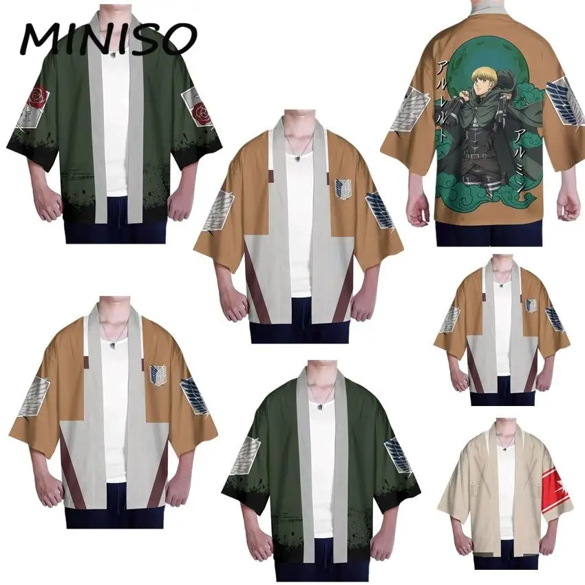 Attack On Titan Haori Mikasa Ackerman Tops Japanese Anime Cosplay Costume Armin Arlert Cardigan Comic Exhibition Adult Outfit