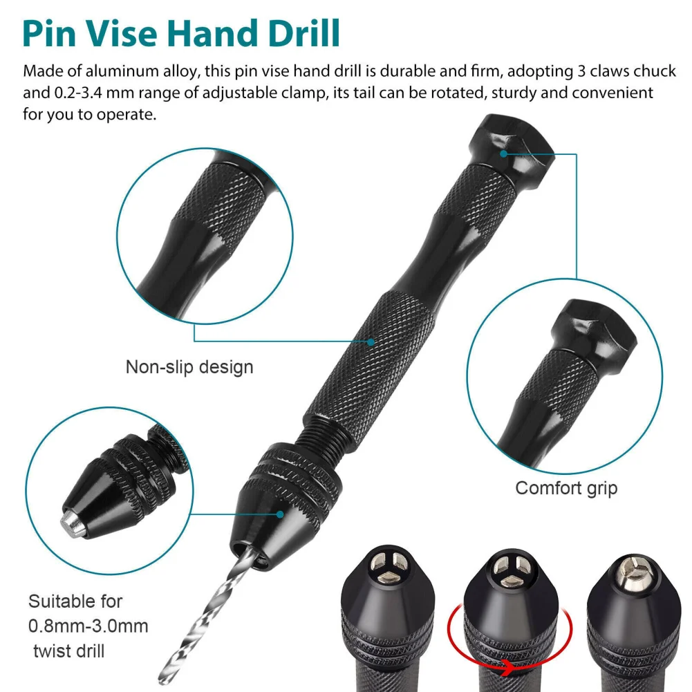 31 Stuks Handboren Set Pin Bankschroef Handboor Mini Boor Set Voor Hars Hout Plastic Sieraden Diy Tools