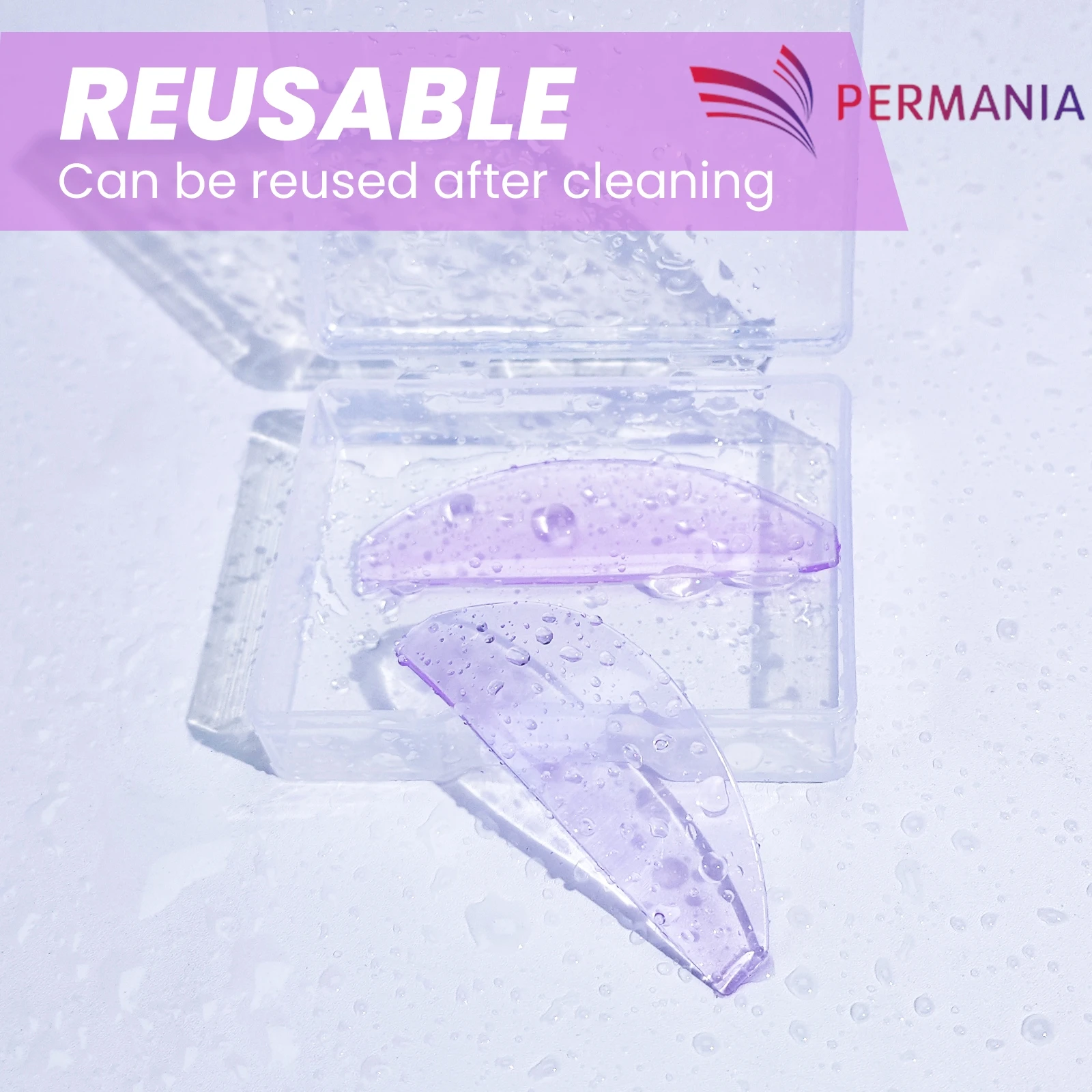 PERMANIA 2PC Silikon Lash Perm Pads Weichmachende Hebe Wimpern Stange Schild Selbstklebende 3D Wimpern Curler Zubehör Make-Up-Tool