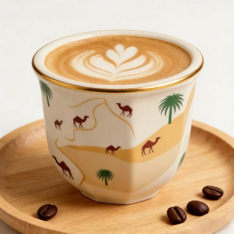Creative Espresso Cups Desert Camel Ceramic Espresso Cup Household Single Hand Grip Mug Home Office Coffee Cup Gift for Souvenir