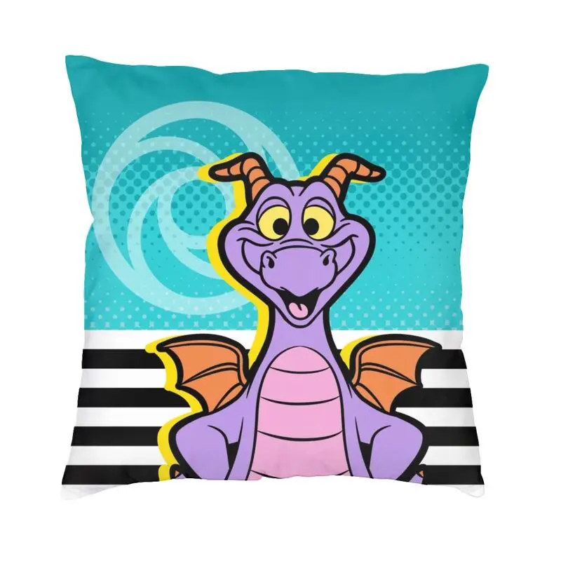 Nordic Epcot Center Figment Dragon Throw Pillow Case Home Decorative Cartoon Cushion Cover 45x45cm Pillowcover for Living Room