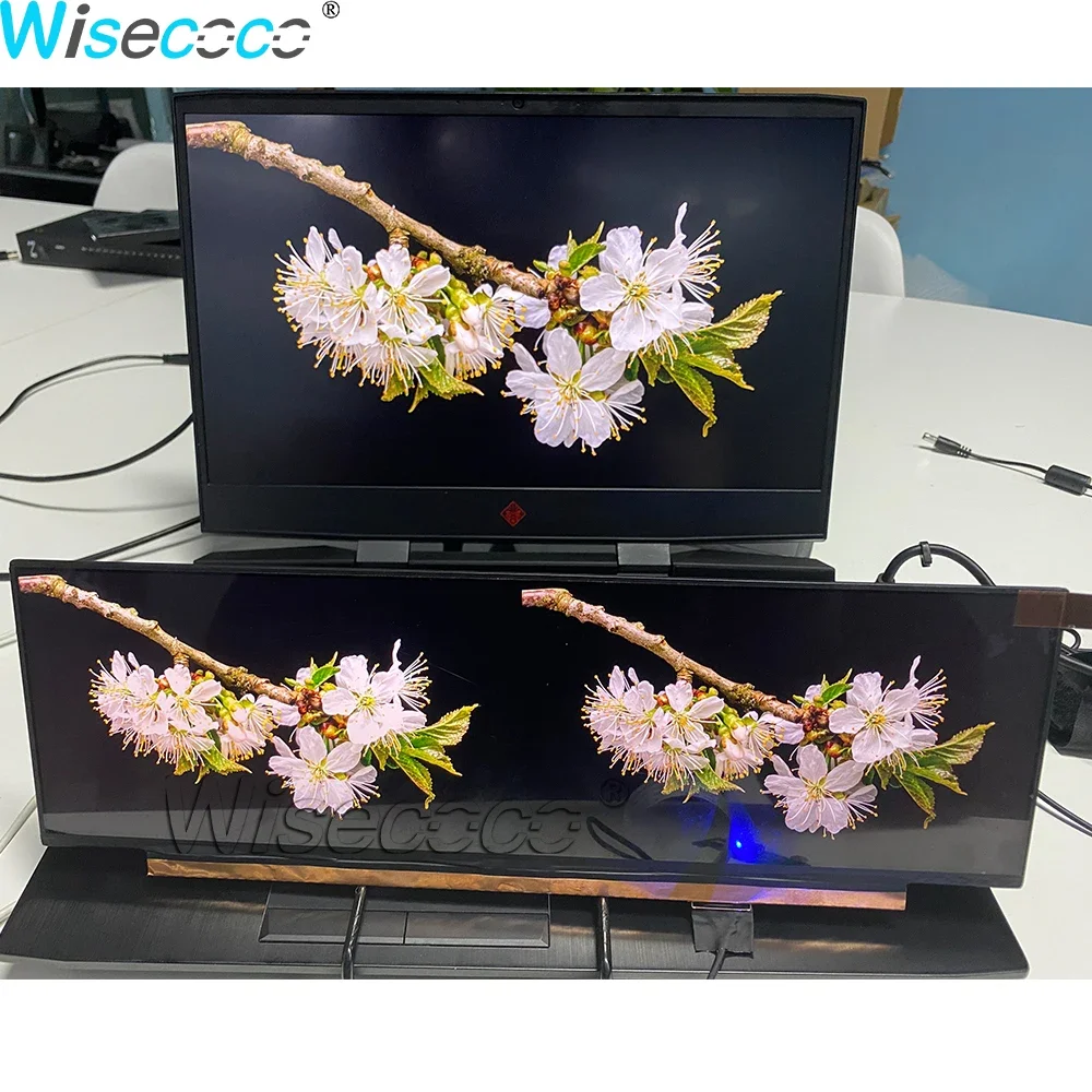 14 Inch Multi-Windows Display POP 1920*1080 Long Strip Fish IPS LCD Split Screen Type-C Driver Board 4K 3840*1100 Case Monitor