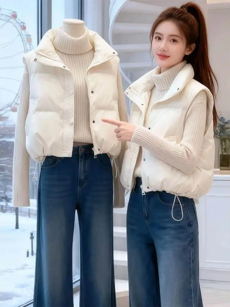 

Жилет женский зимний стеганый из хлопка, теплый, с воротником-стойкой, свободного кроя, в корейском стиле, цветной, из коллекции Brand Outlet