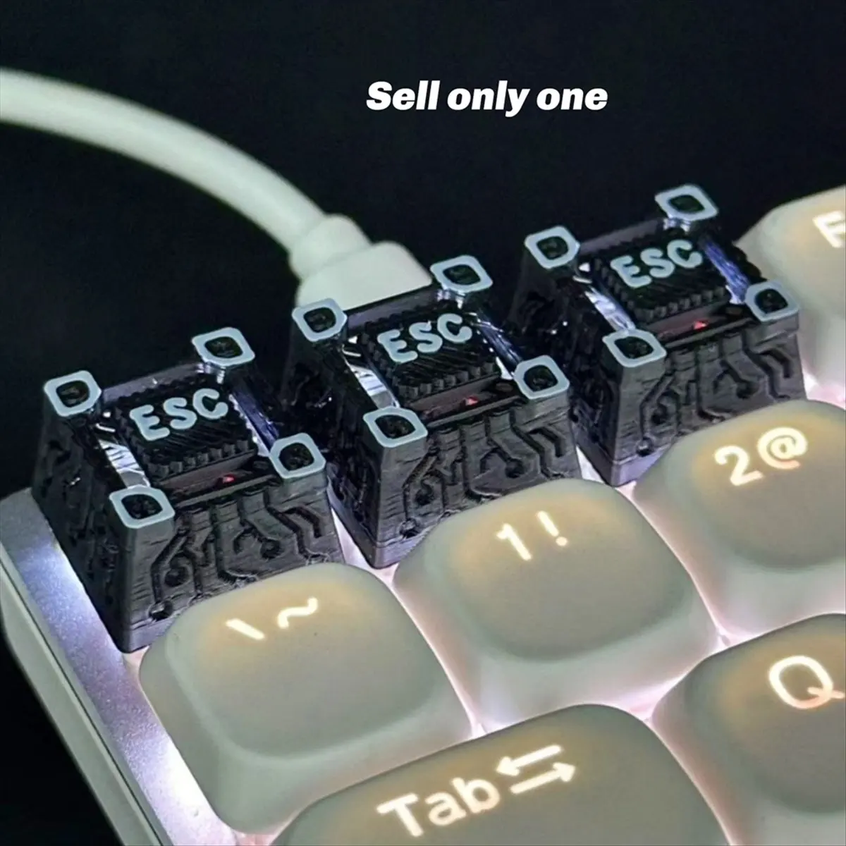 ABGZ 1PC Novelty and Personalized Keycaps Light-Weight Game Mechanical Keyboard ESC Backlight Keycaps