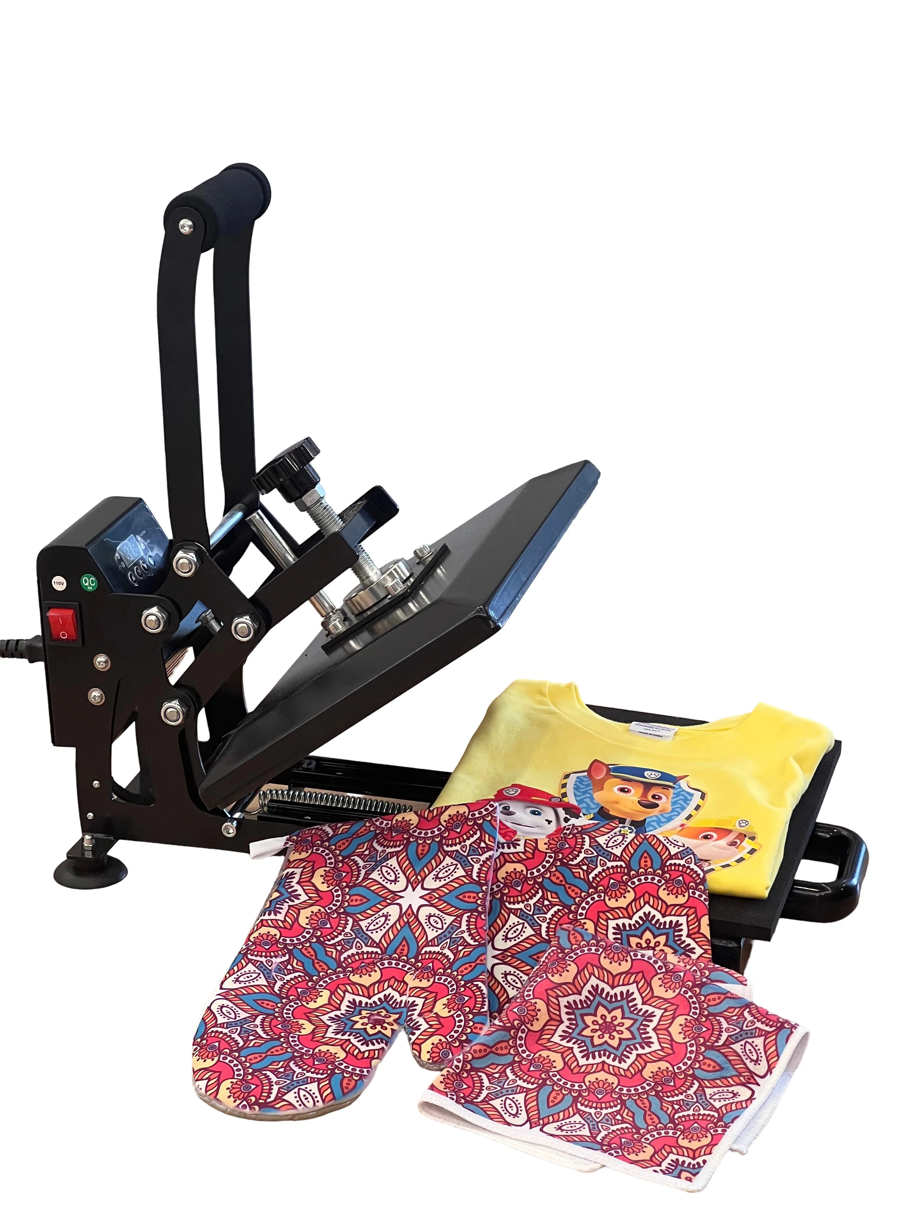 A4 Clamshell Manual Pull-Out Heat Press Machine for T-Shirts, Fabrics & HTV Transfers