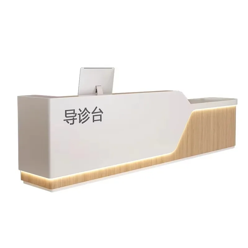 

Contact custom Wooden Front Desk Durable Salon Reception Counter Client Therapy Center Reception Table With Storage Cabinet