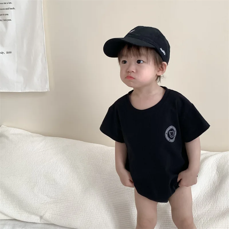 Baby Triangle Crawl Korean Children's Clothing 2024 Summer New Product Baby Bodysuit Boys' Summer Clothing