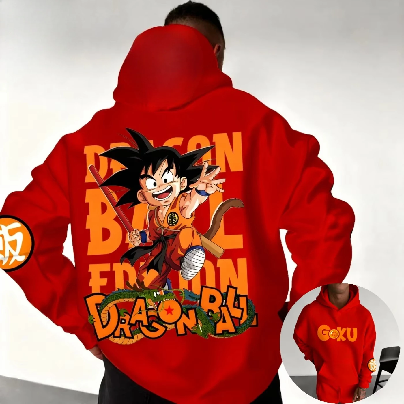 

Autumn Winter Fleece Japan Anime Dragon Ball Hoodie Men Women Hoodies Loose Sweatshirt Unisex Autumn Warm Casual