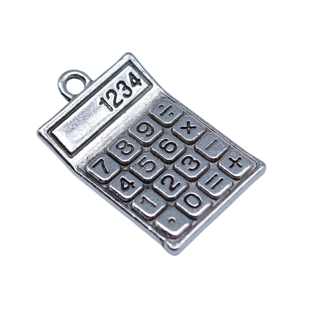 5pcs/lot 15x24mm Calculator Charms For Jewelry Making Antique Silver Color 0.59x0.94inch