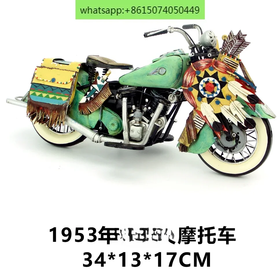 

Vintage Handicrafts Antique Iron Art 1953 Vintage Motorcycle Model Decorative Ornament Birthday Gift