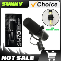 SUNNY Cardioid Dynamic Microphone SM7B Sm7b 7B Studio Selectable Frequency Response Mic for Live Stage Recording Podcasting