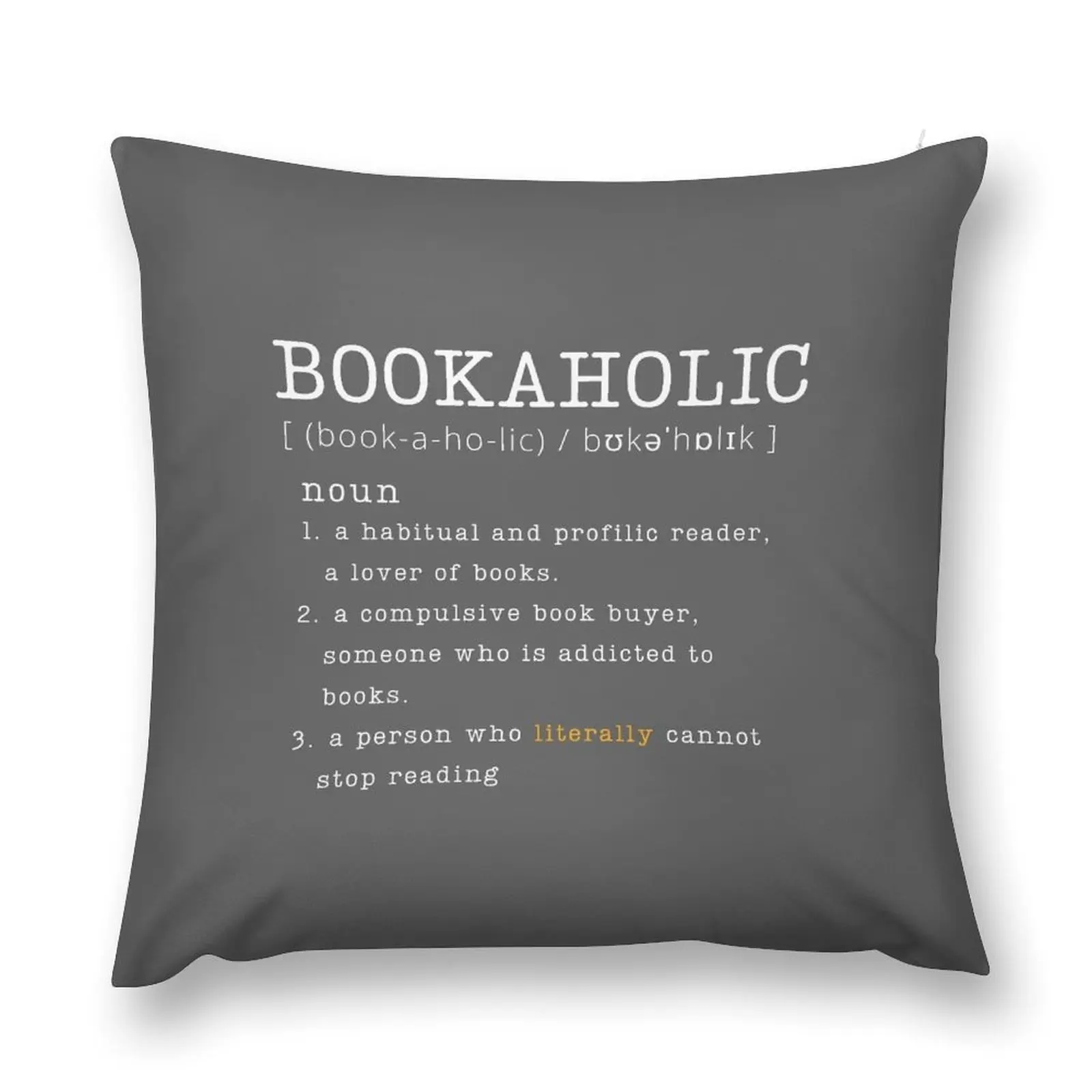 

Bookaholic / Gift Idea for Book Lover Throw Pillow Sofa Cushions Cover Decorative Cushion Cover Decorative pillowcase pillow