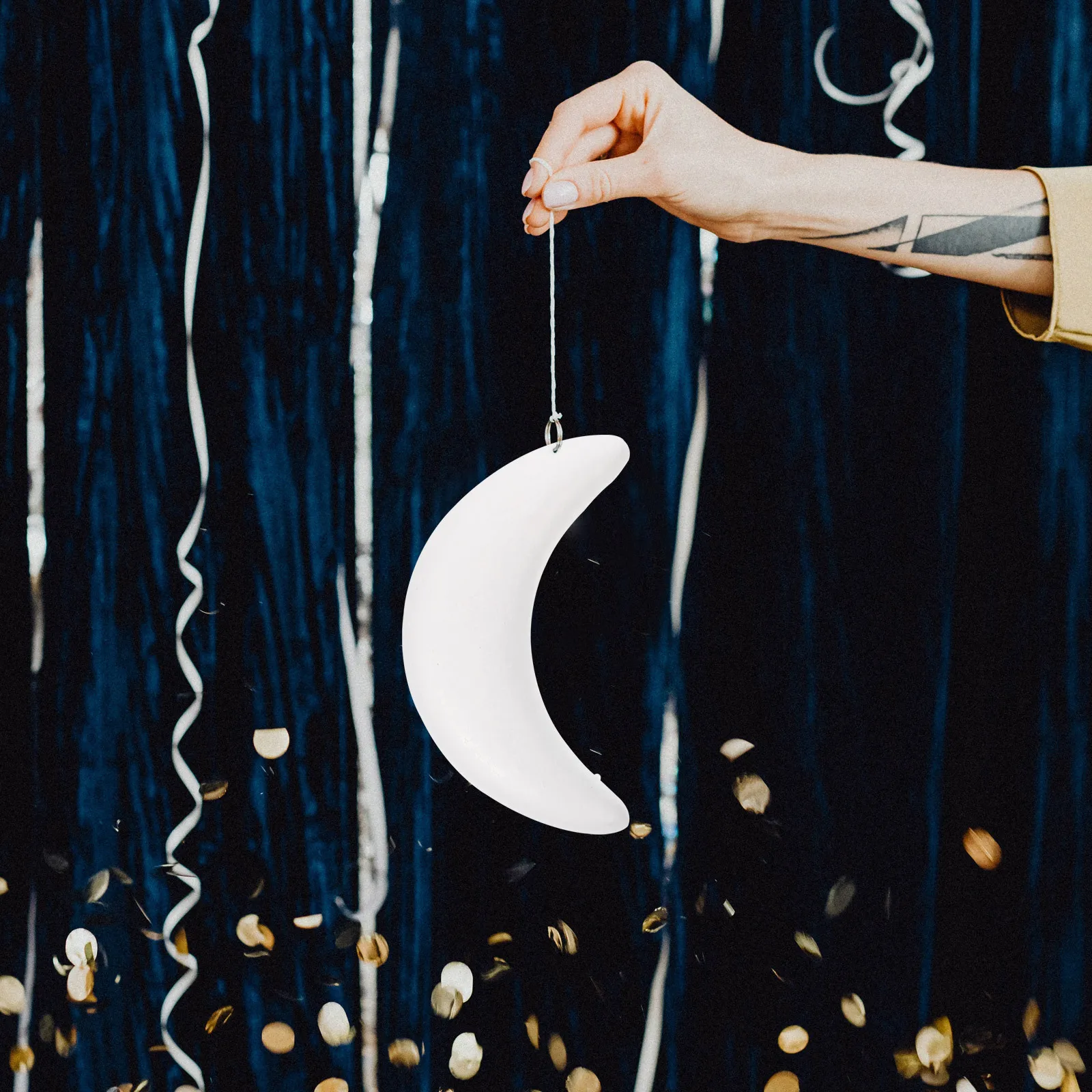 

10Pcs Foam Moon Christmas Tree Ornament DIY Handmade Xmas Festive Desktop Decoration Decoration Moon Foams Craft