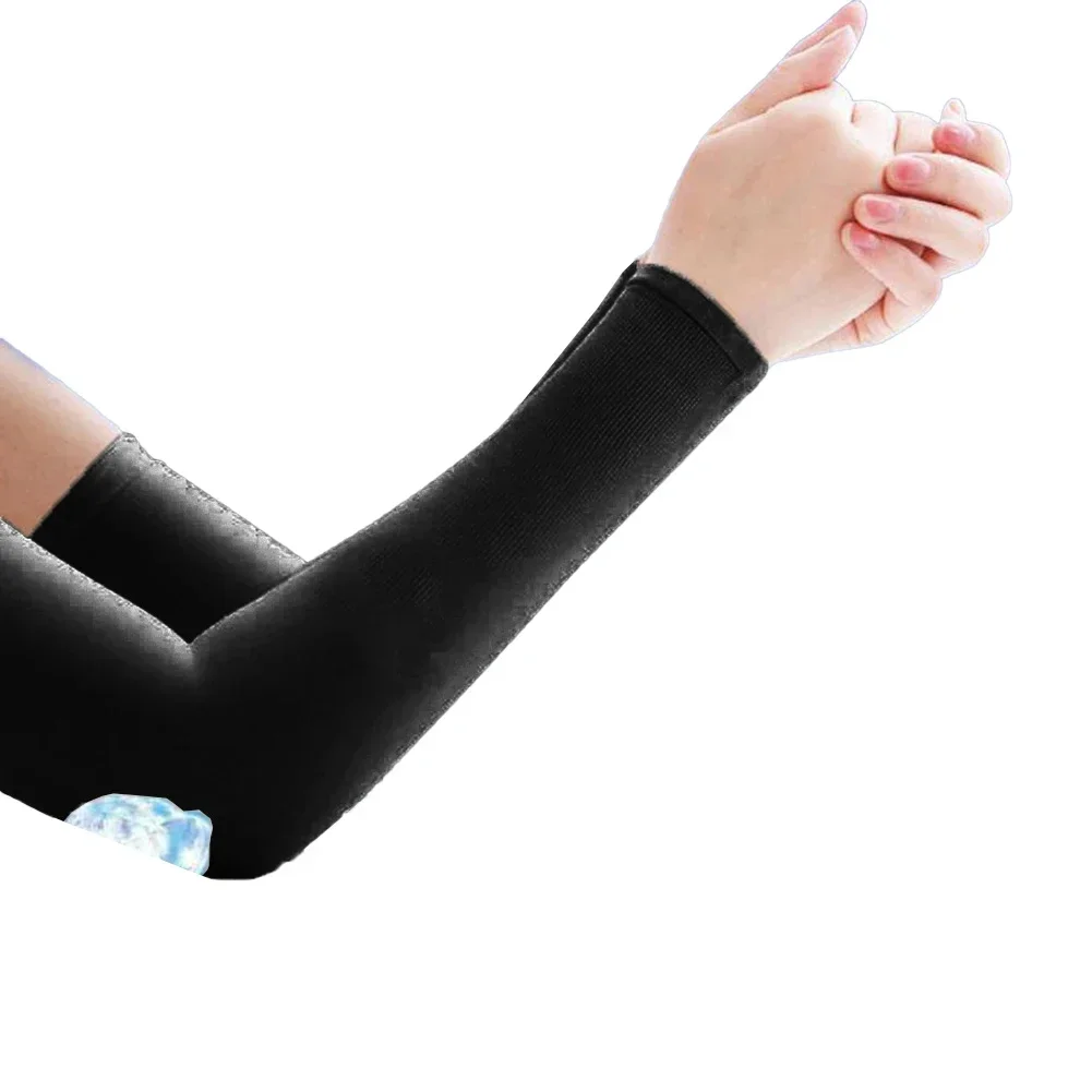 Summer Ice Silk Sunscreen Sleeve UV Sun Protection Driving Sports Outdoor Solid Color Unisex Sleeves Breathable Hand Sleeves