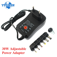 30W Adjustable Power Adapter 3V 4.5V 5V 6V 7.5V 9V 12V 2A AC/DC Universal Adaptor Charger with 6 Connector Plugs