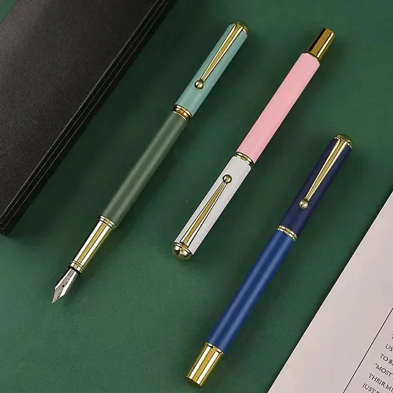 Перьевая ручка, роскошный ретро-дизайн, M/F/EF, тонкое металлическое перо, элегантные ручки для письма с зажимом, офисные школьные принадлежности, канцелярские принадлежности
