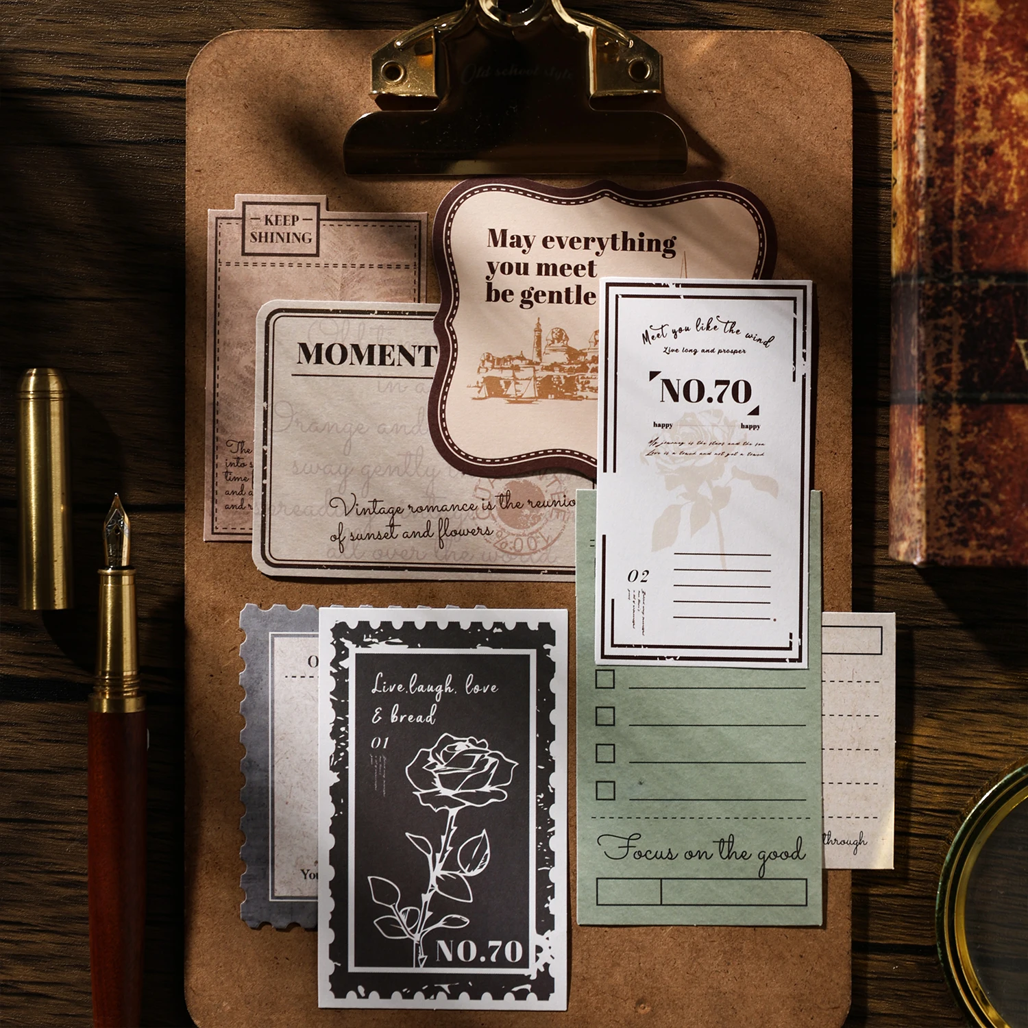 TIANZI 30/120 sheets One Paper Old Time Series Retro Old Time Handmade Account Decoration Collage Material Stationery supplies view 6