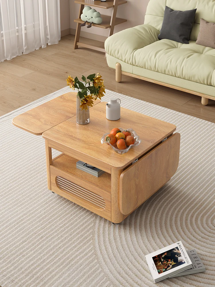 Multi functional coffee table, foldable dining table, integrated simple modern living room, movable small apartment