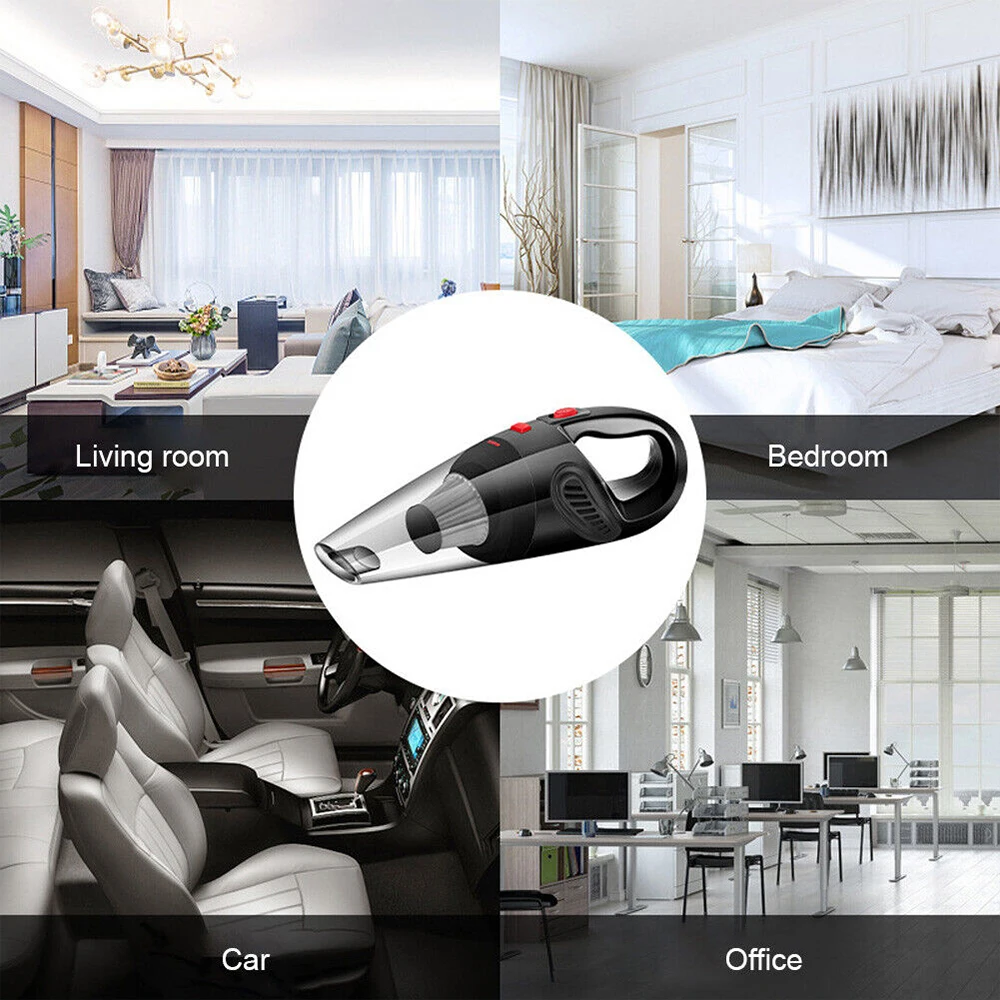 Беспроводной ручной пылесос с зарядкой через USB, автомобильный пылесос, портативный ручной пылесос для влажной и сухой уборки, беспроводной 12000pa
