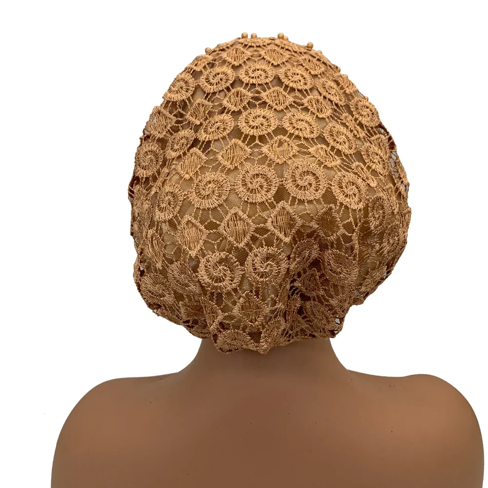 Turban perlé de luxe pour femme, couvre-chef africain pour femme, chapeau musulman d'été, chimio contre le cancer