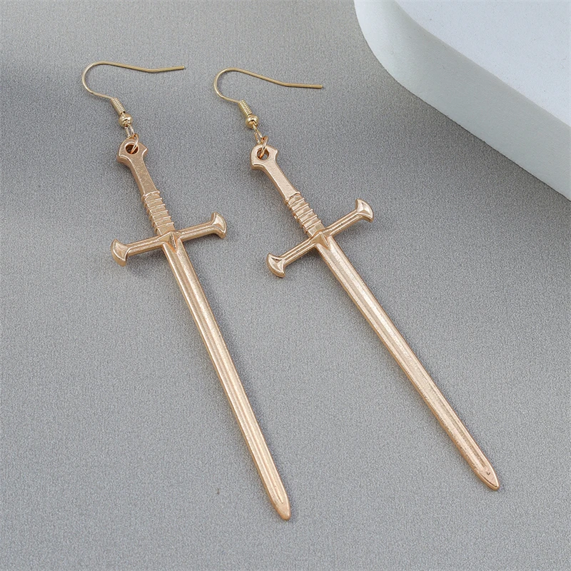 Punk Gothic Übertriebene Lange Metall Kreuz Tropfen Ohrringe für Frauen Mädchen Party Urlaub Schmuck Zubehör – Detail 7