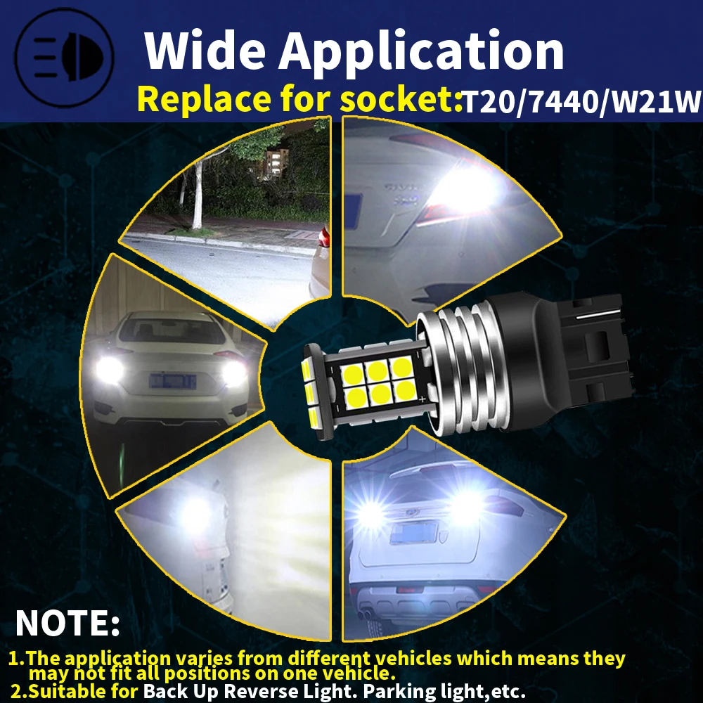 2x LED Light Blub lampada di retromarcia W21W 7440 T20 per Honda Accord Civic 7 8 CR-V 2 3 4 Fit FR-V Legend S2000 Odyssey Pilot Ridgeline