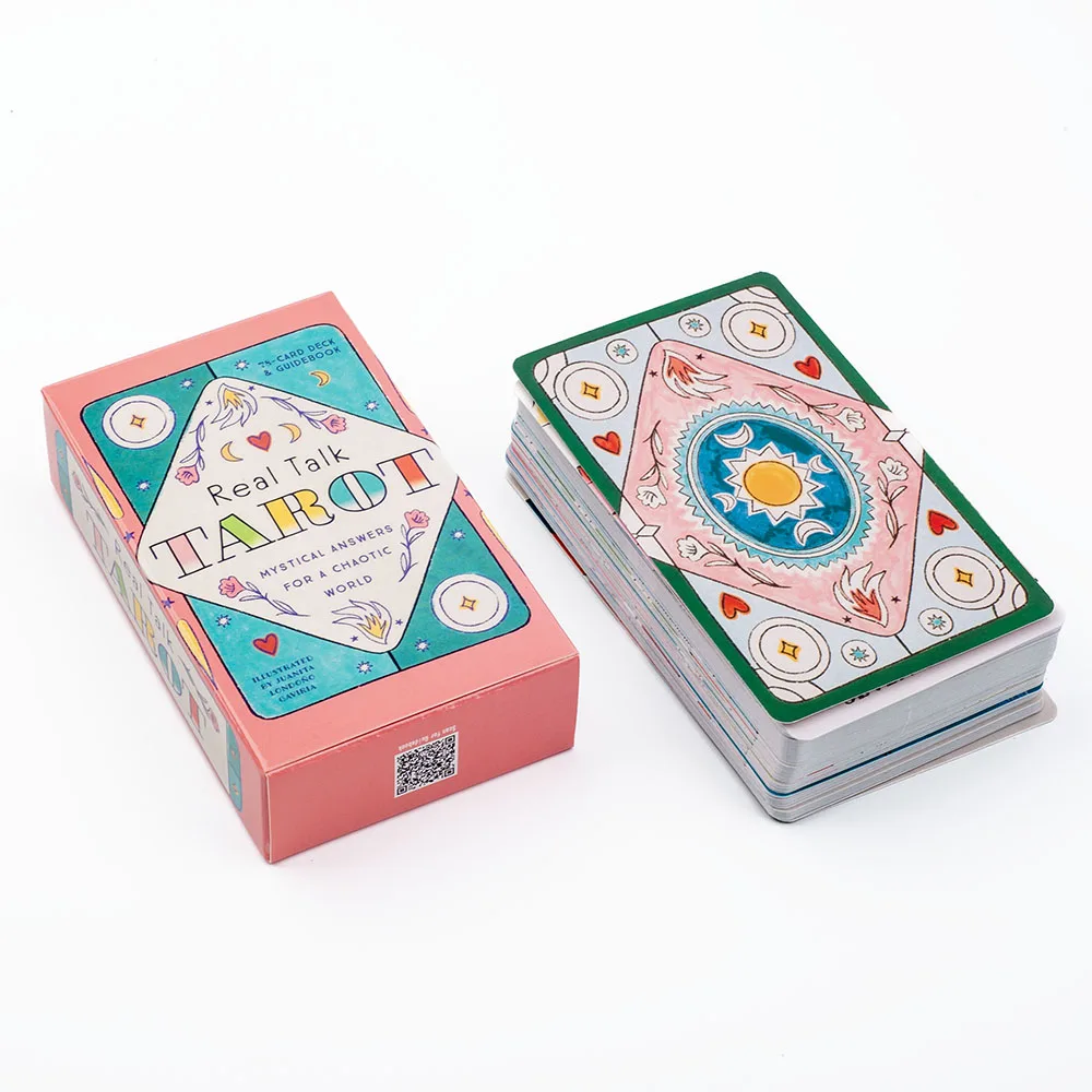 Real Talk Tarot Deck with 78 Cards & Guidebook - Modern Illustrations Fortune Telling Divination Game for Family Party Fun