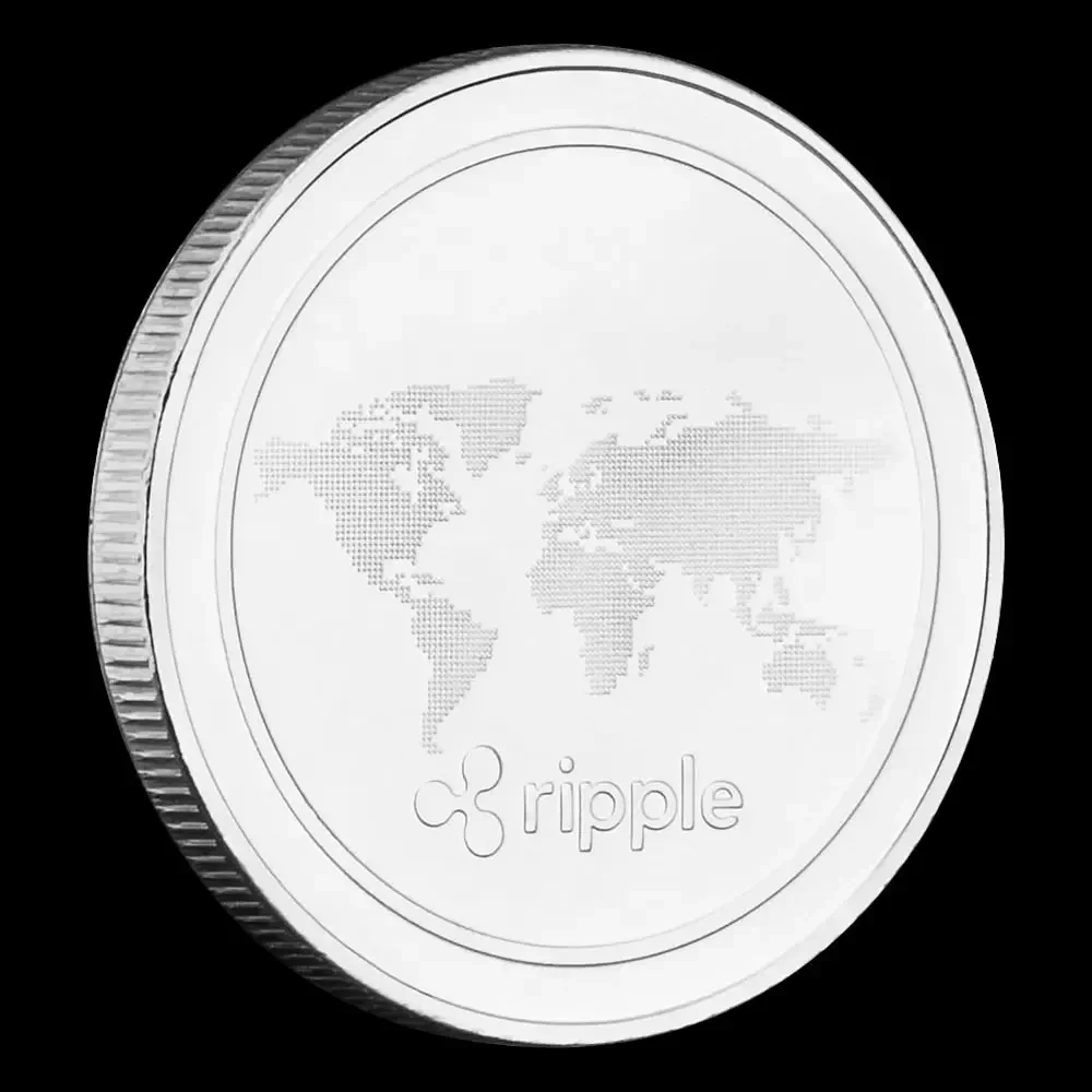 Ripple Cryptocoin Physical Cryptocurrency Silvery Plated Souvenirs Coin Commemorative Badge Gift for Friends